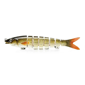 collectable australian fishing lures Bridgeman 8 Segment Live Action Lure (Silver/Orange)